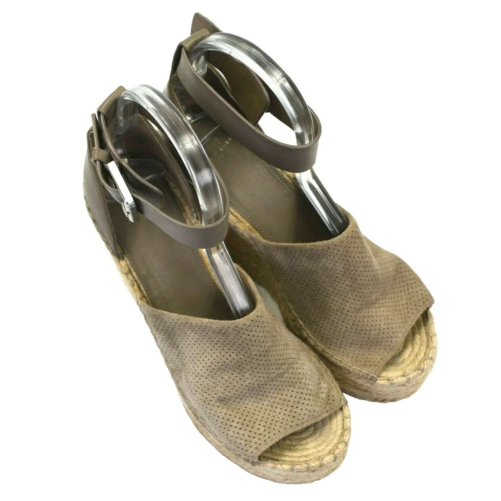 Marc Fisher Adalyn Women's Size 8 M Espadrille Wedge Sandals Peep‎ Toe Suede